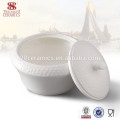 White porcelain dinnerware two eight ceramics soup tureen bowls